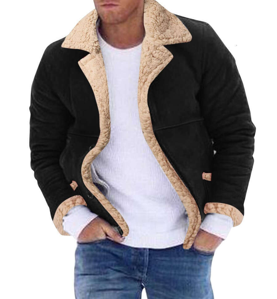 Large Size Leather Fashion Brand Winter New Style Fashionable Men's Fur Integrated With Plush Thick Jacket For Men