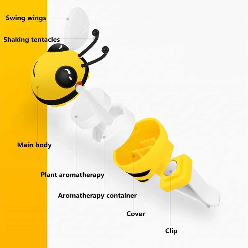 Car Air ener Cute Little Bee Auto Perfume Diffuser Air Vent Clip Styling Cartoon Bee Decoration Parfum Interior AccessoriesXJ241213