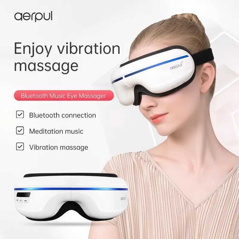 Adult eye music thermal compression massager airbag vibration press 5 modes 180 folding relaxing eye muscles and relieving fatigue W241213
