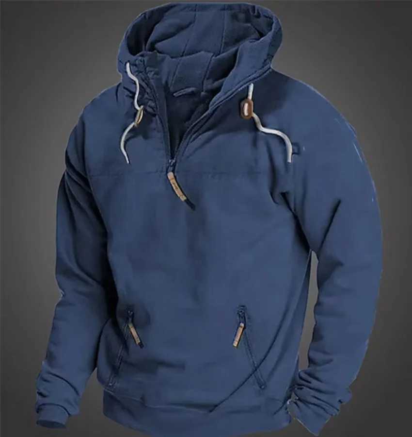 Cross border European and American autumn and winter mens casual European cotton blend hoodie youth jacket W241213
