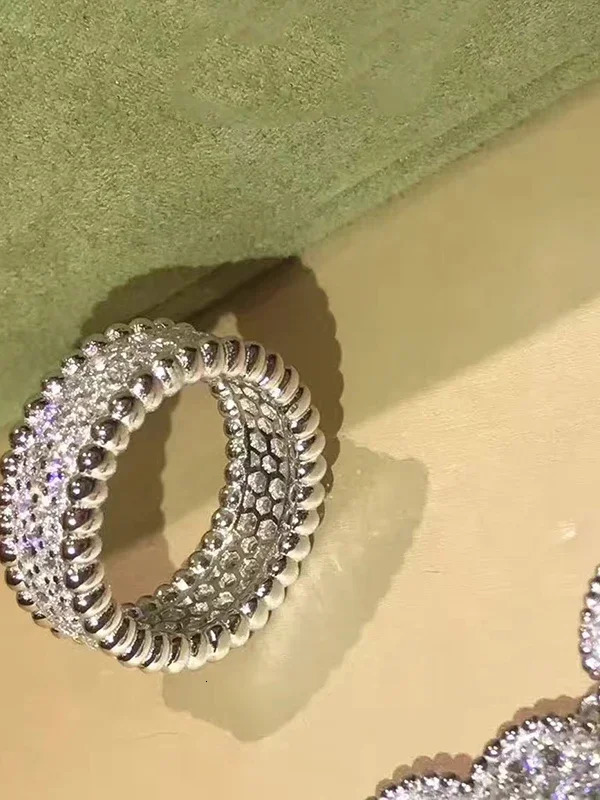 Anniversary Gifts Jewelry For Women Gold Color Silver Rings Full Stone Rose Engagement Wedding 241213