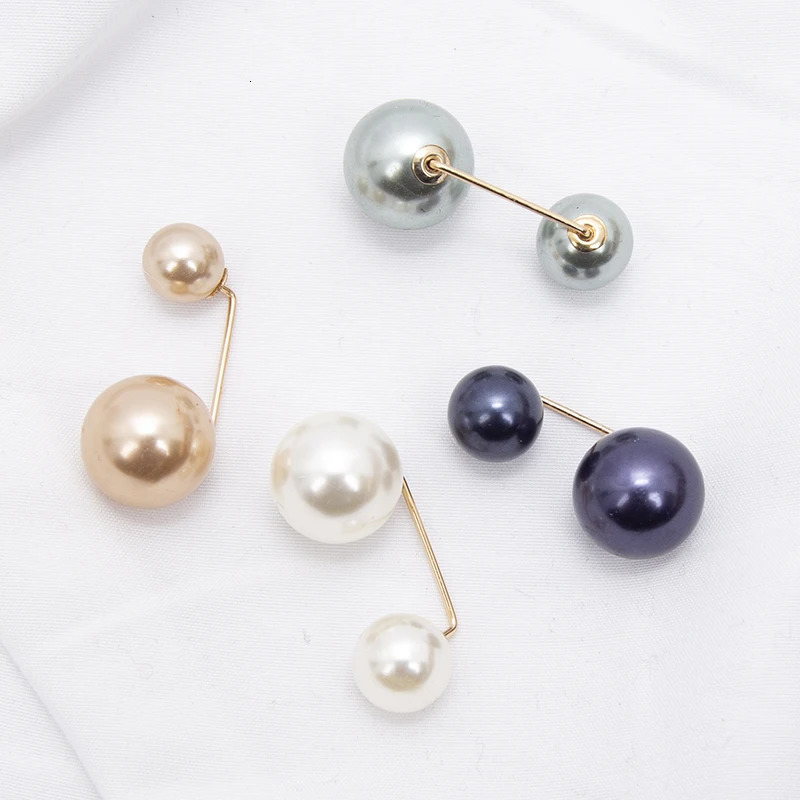 3 piecesset of womens tight waist belt clip double pearl brooch metal lapel sweater cardigan accessory 241210