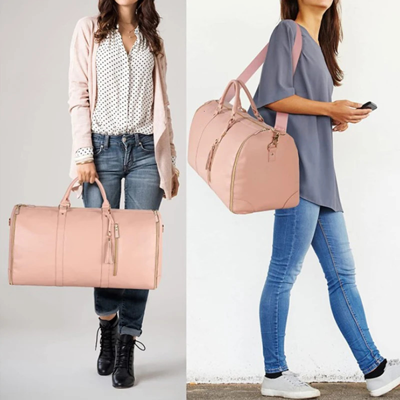 Fashion Large PU Folding Suit Storage Bag Women High Capacity Foldable Travel Bag Travel Sport Outdoor Multi Function Organ 241212