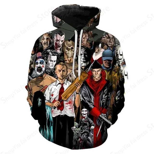 Horror Movie Halloween Killer 3d Print Hoodie Men Women Fashion Hoodies Sweatshirt Boy Coats Women Sweats Tracksuit Pullovers W241213