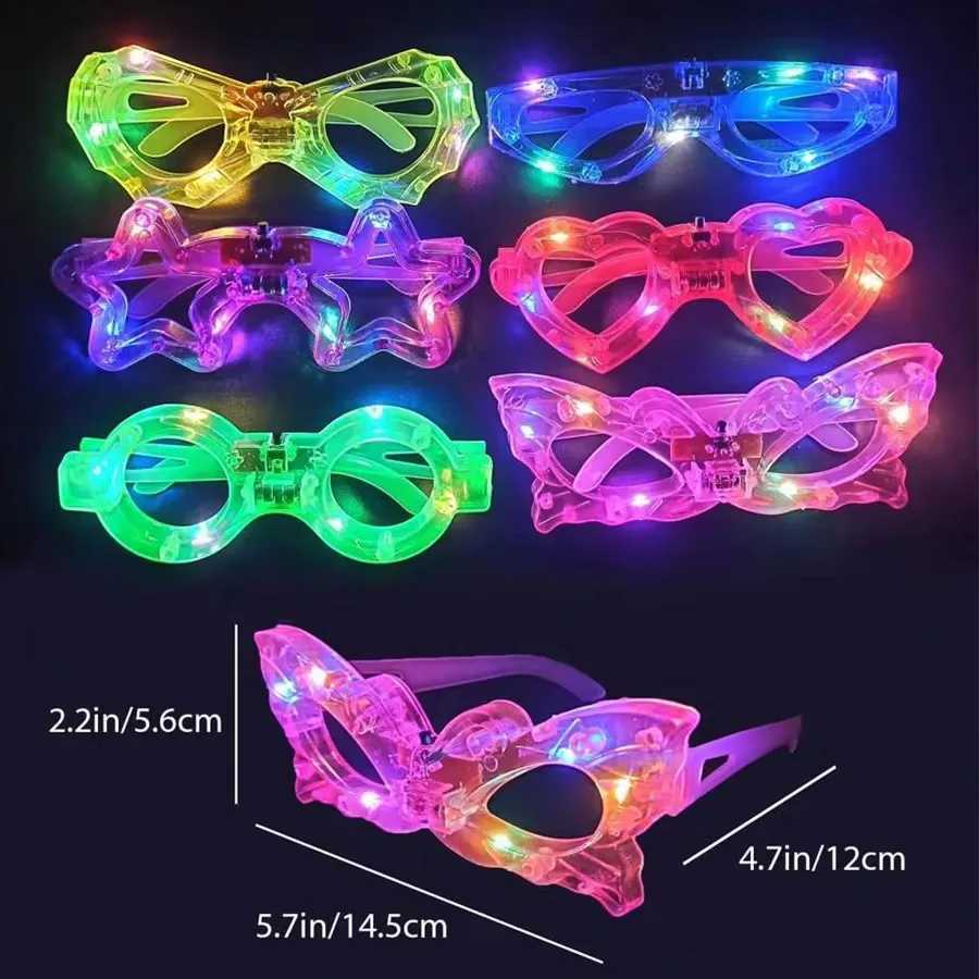Sunglasses 10/20/30/40/50 Pcs LED Light Up Glasses Glow In The Dark Neon Party Supplies for Kids Adults Birthday Decoration H241213NQ82