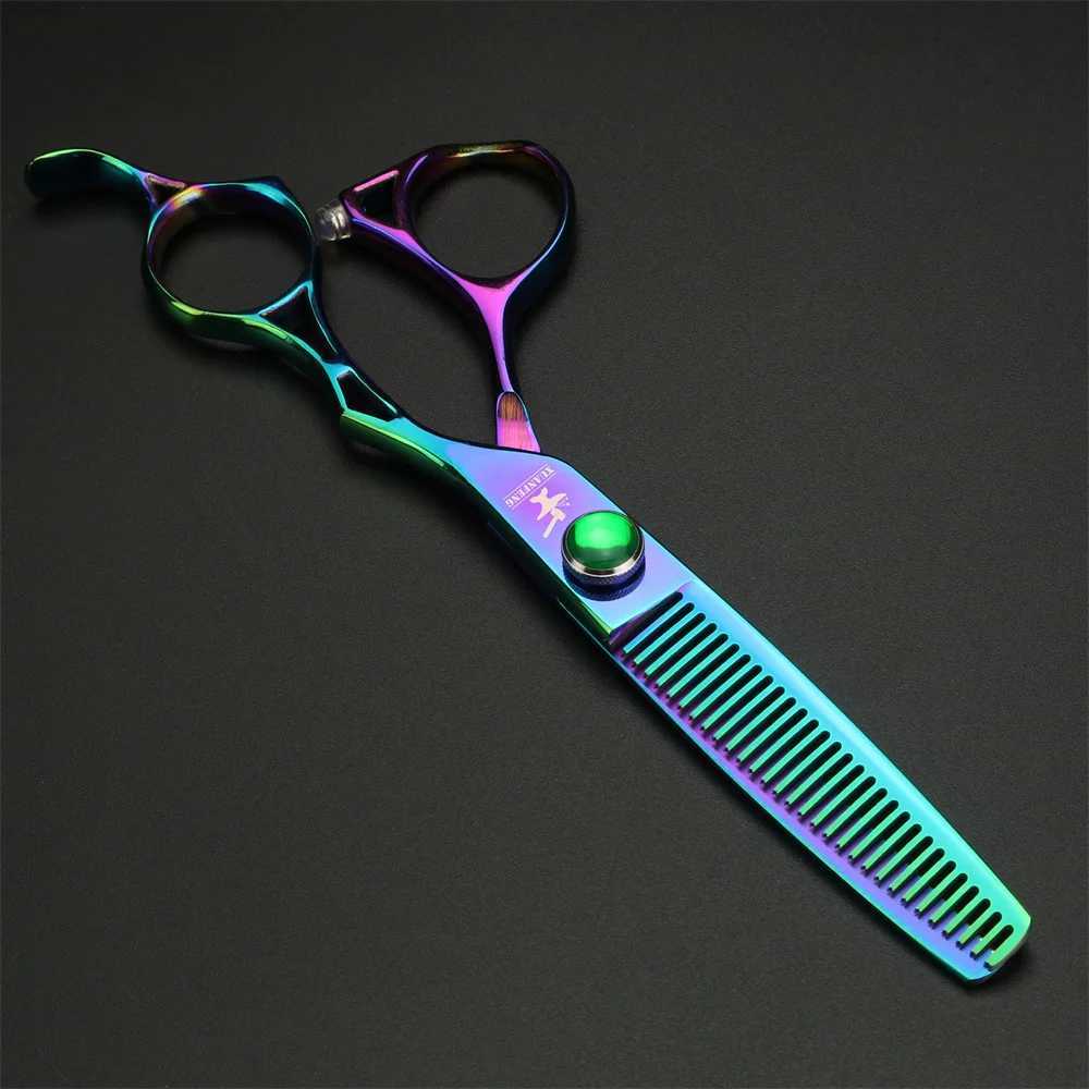 New Arrival Hollow Aurora Professional Barber 6-inch Japanese 440C Steel Barber Cutting and Slimming Barber Z241213