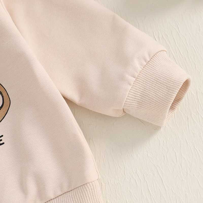 Baby girl boy Christmas set reindeer snowflake print long sleeved hooded sweatshirt with striped pants suitable for young children W241213