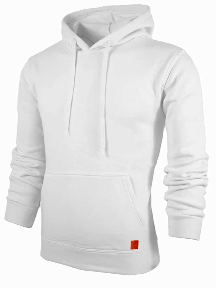 Autumn and Winter Fashion Mens Hoodie Large Size Solid Color Velvet Home Leisure Walking Hoodie W241213