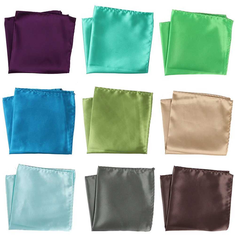 Customized Smith 30x30cm solid color Hankerchief pocket square 31Colors luxury mens silk touch soft Hankies chest towel W241213