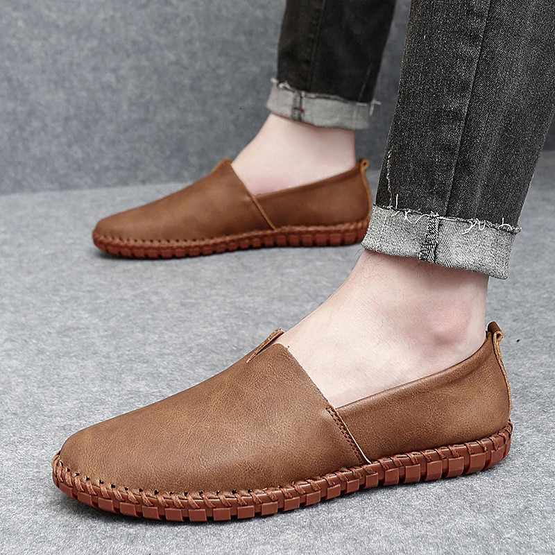 Outdoor casual shoes handmade Moccasins leather Loafers mens driving shoes size 39-48 241213