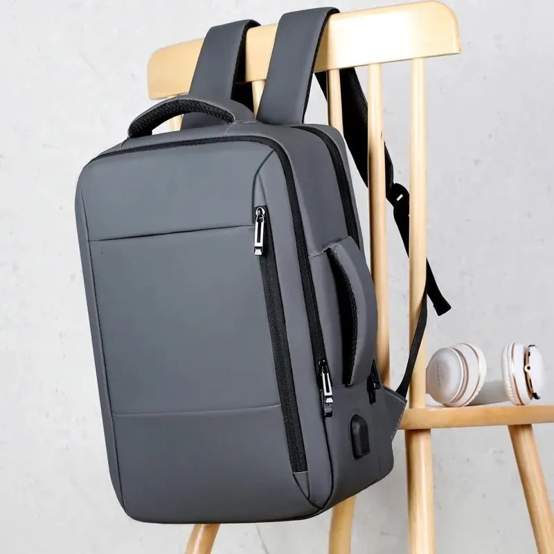 Men Large Capacity Backpack USB Charging Male Laptop Bagpack Waterproof Business Travel Back Pack Luggage Bag Mochila 241212