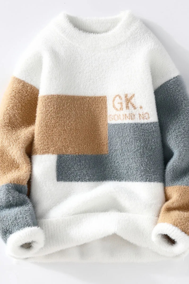Sweaters men Winter Letter pattern thick sweater Student youth sweaters autumn Mens wool pullovers full size S3XL 241213