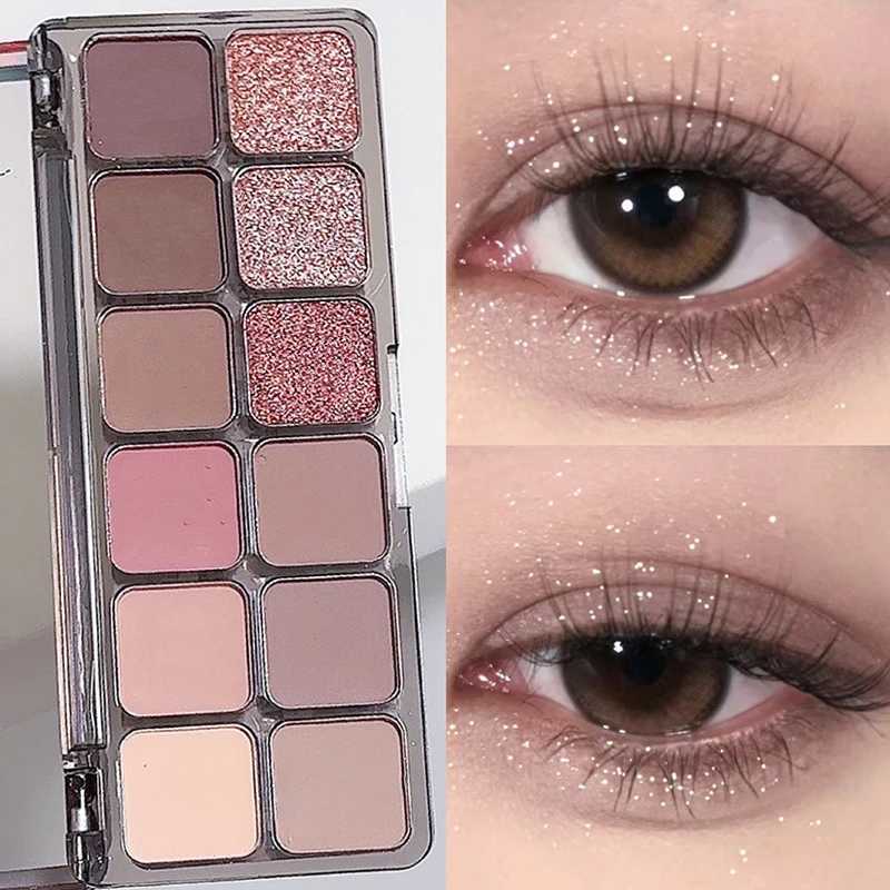 2 Colors Eyeshadow Palette Cement Grey Pink Brown Color Tone Natural Eyeshadow Palette Long Lasting Matte Pearly Korean Makeup W241213