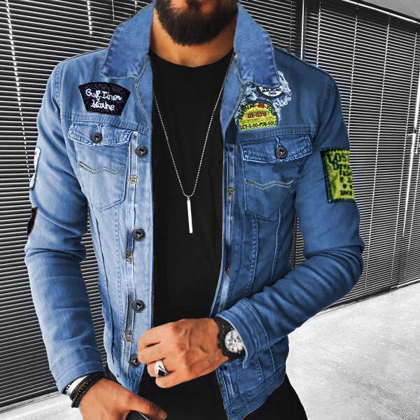 European And American Outerwear Imitation Lamb Wool Style Thick Denim Men's Winter New Jacket Fashionable Quality Classic