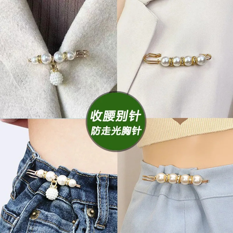 Broche set big bead fashion womens corset pearl lapel safety sweater dress pin badge buckle accessories 241210