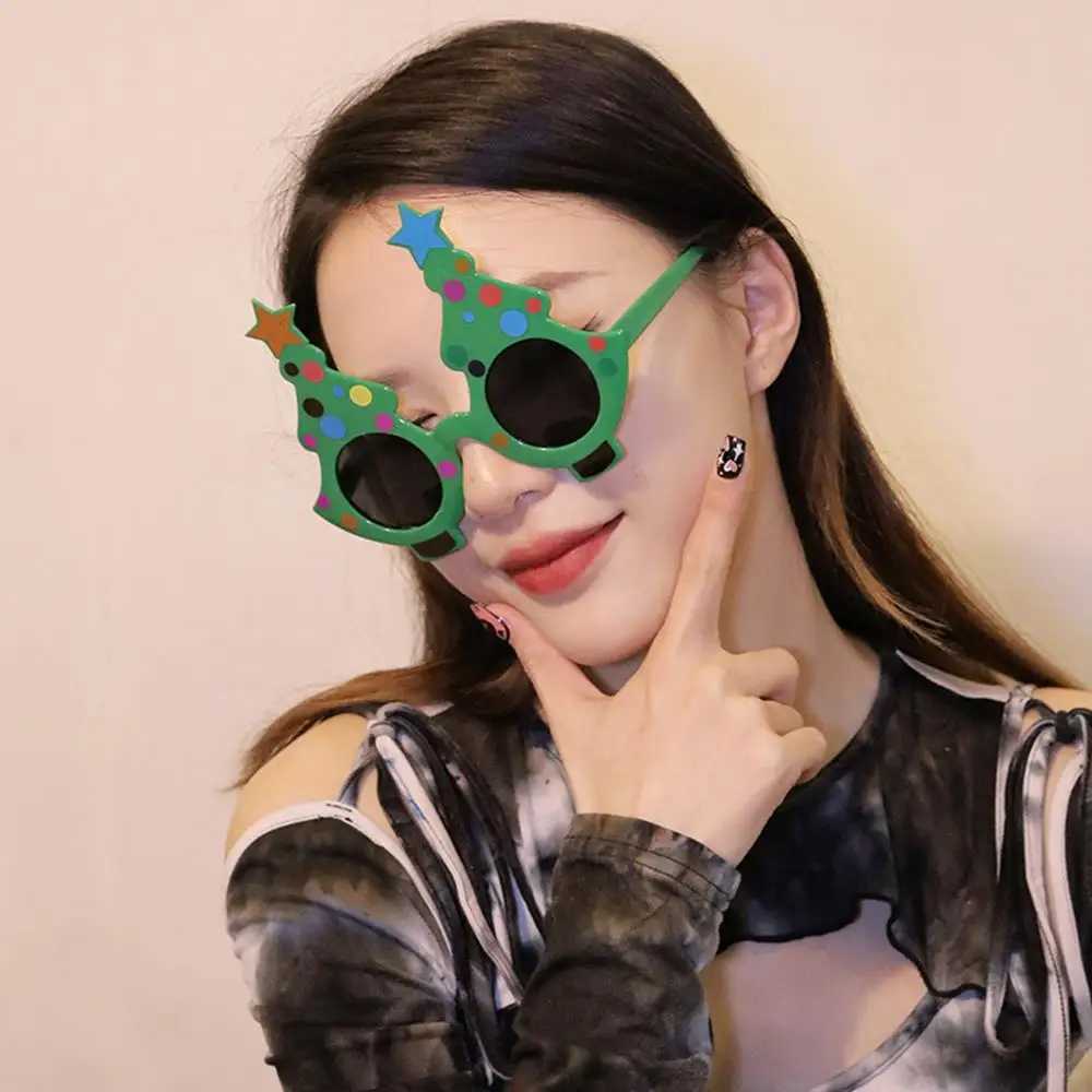 Sunglasses 2025 New Year Christmas Glasses Frame For Adults And Kids Photography Props Merry Christmas Ornaments Xmas Navidad Party Decor H241213