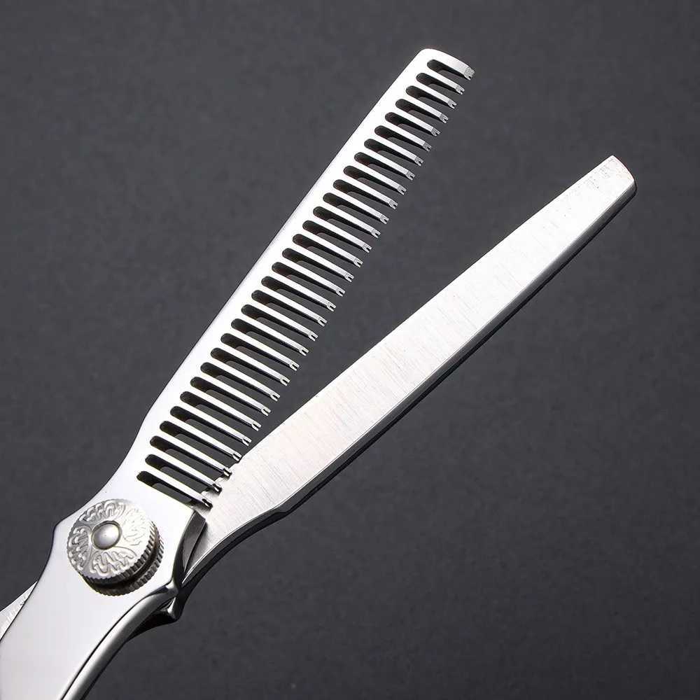 New 6.0 inch Hair Scissors Professional Patterned Handle Hairdresser Barber Tools Salon Hair Cutting Thinning Shears M241213