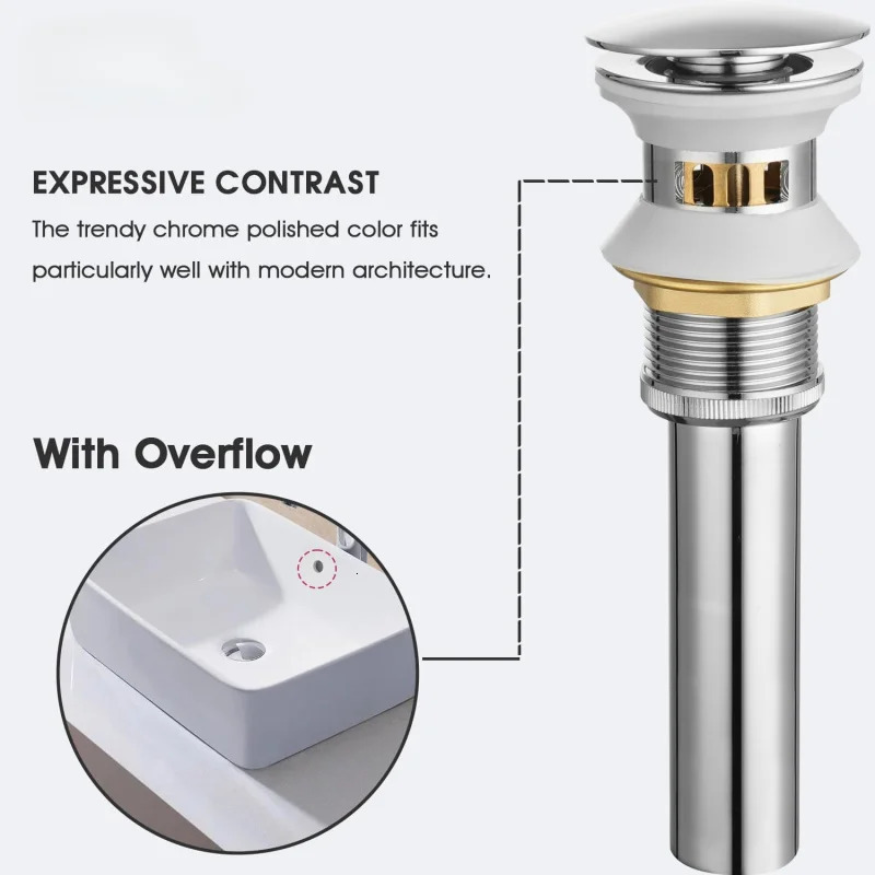 Waterfall chrome vanity sink faucet solid brass single handle bathroom basin with popup drying supply line 241211