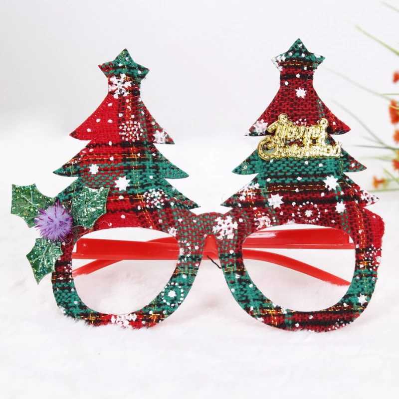 Sunglasses 2025 New Year Christmas Decoration Glasses Deer Ear Hat Childrens Party Photos Props Supplies H241213