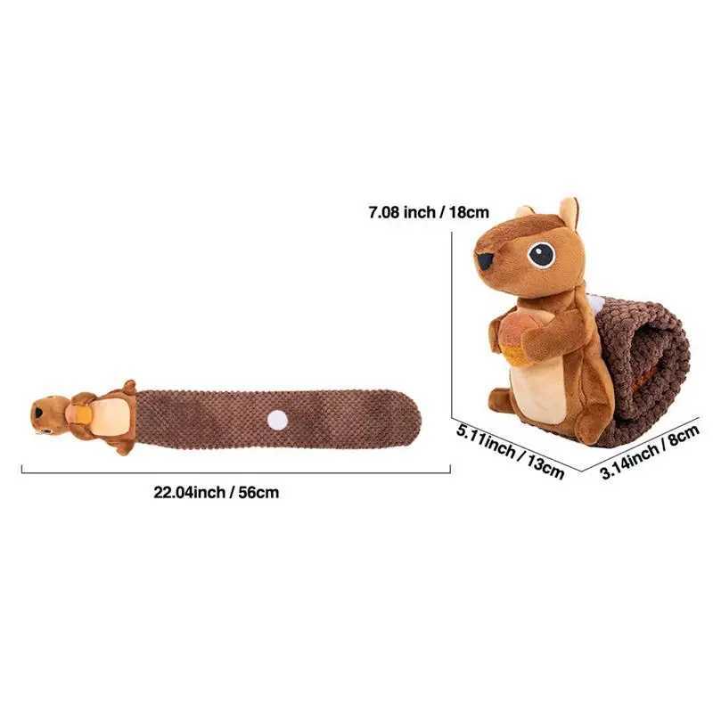 Squirrel dog toy velvet squirrel shape foraging instinct training puppy toy interactive dog puzzle toy with sound device X241213