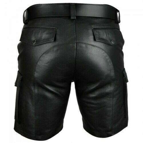 New Men's Solid Color For Foreign Trade, Club Wear Shorts, Casual Leather Shorts (Without Belt), Fashionable Quality, Classic