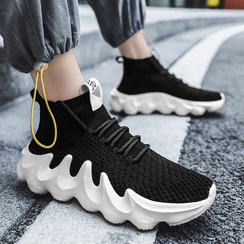 Free Shipping Running Shoes Trendy Sneaker Thick Sole Breathable Lightweight Mesh Wear-resistant Mens Sports Shoes