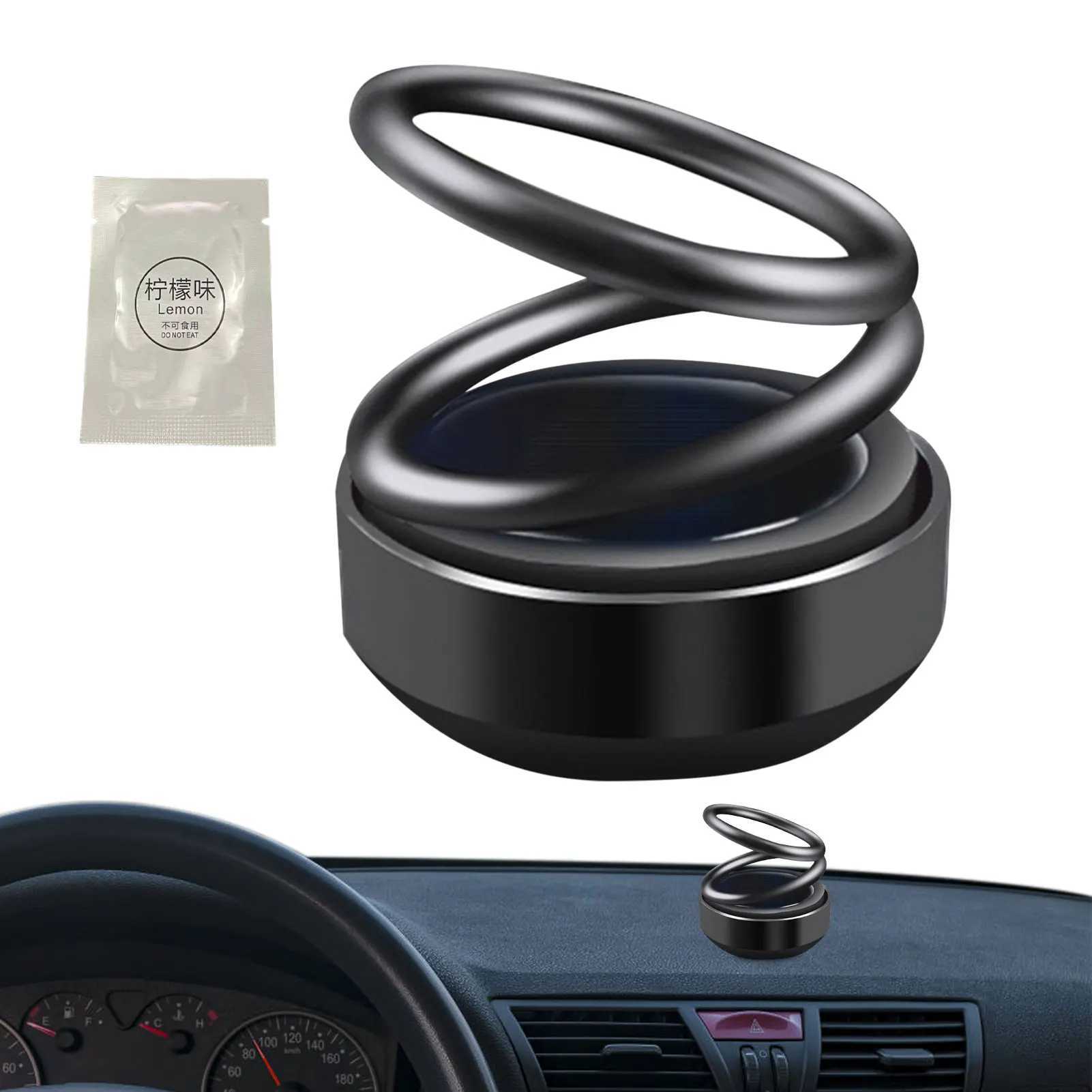 Car Aroma Auto Solar Energy Rotating Air er Double Ring Interior Decoration Accessories Diffuser For Car And HomeXJ241213