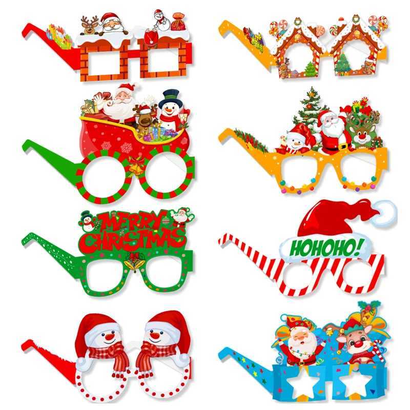 Sunglasses 2025 New Year Party Glasses 8pcs Christmas Photo Props Noel Xmas Decorations Kids Adult Eyeglasses Photobooth Gifts Supplies H241213