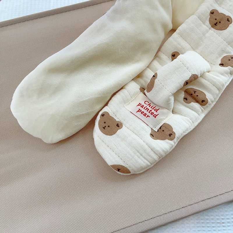 Scarves Wraps Thicken Cotton Baby Scarf Cute Print Children Short Scarves Korean Kids Cross Neckerchief Collar Winter Warm Toddler Neck Covers H241213