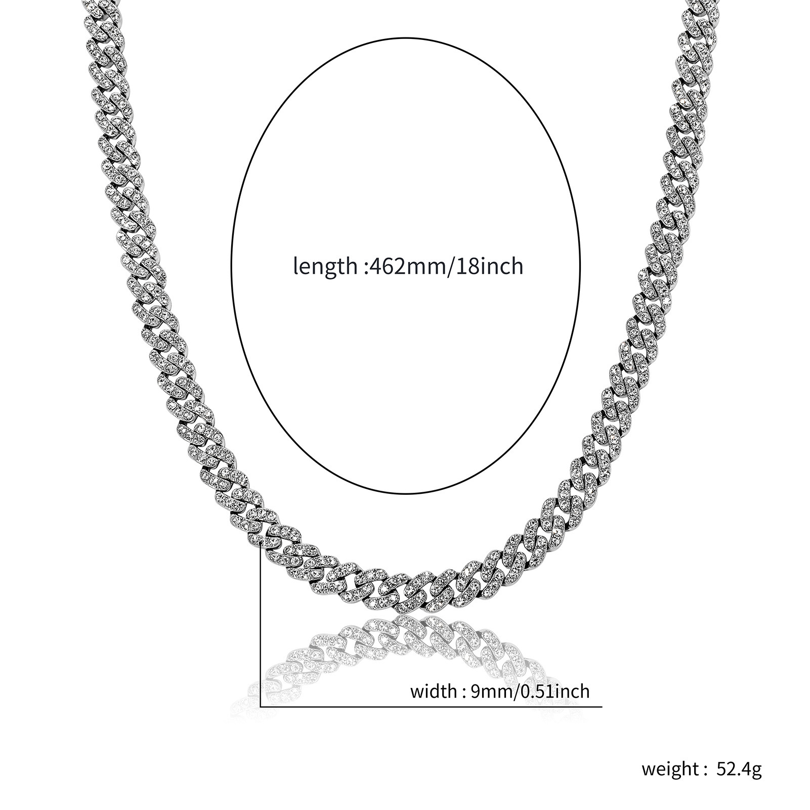 8mm Wolf Tide New In Color Preserved Full Diamond Cuban Chain Hip Hop Necklace Bracelet Mens And Womens Trendy Rap Accessories Bijoux Pulsera Hombre C