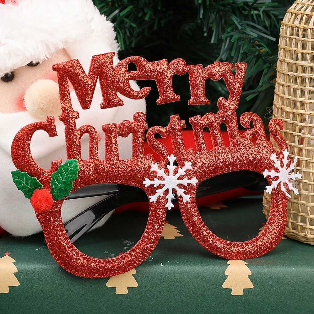 Sunglasses 2025 Christmas New Year Glasses Frame Santa Claus Xmas Tree Paper Glasses Navidad Party Decorations Photo Props Kids Gifts Noel H241213