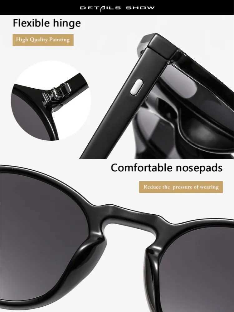 Luxury Brand Designer Sunglasses Men 2024 Vintage Red Blue Round Sun Glasses Women Driving Retro Sunglass Mens UV400X241213