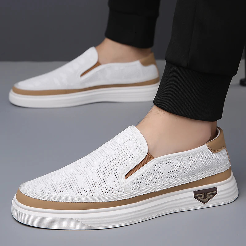 Mens breathable mesh casual shoes fashionable casual shoes anti slip outsole family fitness tennis hiking board shoes 241213