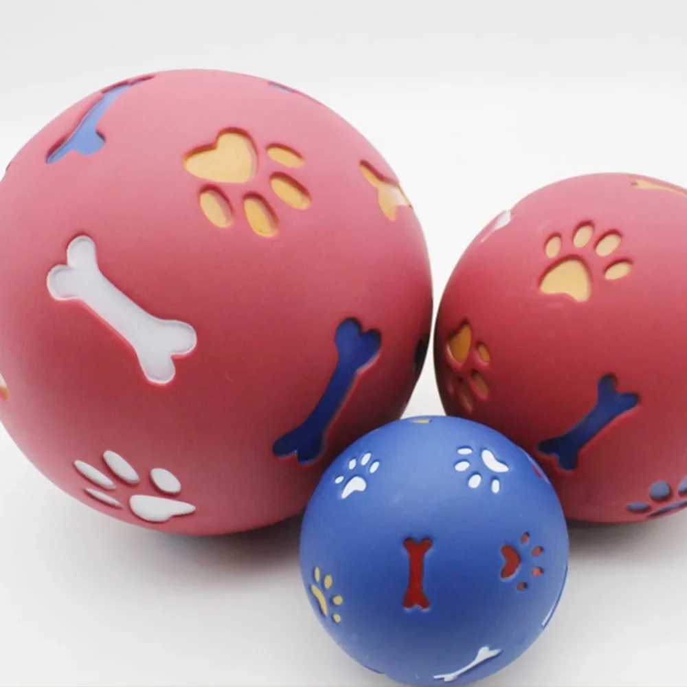 Dog toy rubber ball chewing dispenser leaking food game ball interactive pet teeth training toy blue red diameter 7.5cm X241213