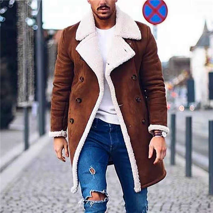 New Winter Fleece Composite Suede Men's Warm Jacket