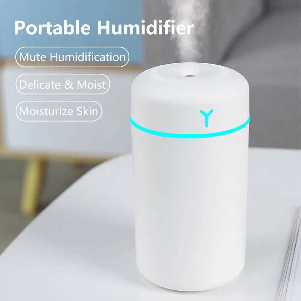 Portable 420ml Air Humidifier Aroma Oil Humidificador for Home Car USB Cool Mist Sprayer with Colorful Soft Night Light PurifierXJ241213