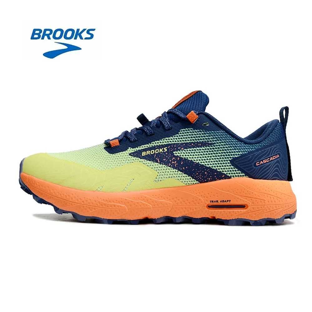 BROOKS Cascadia 17 Light yellow green Running Shoes Women Men Long-Distance Road Sport Training Casual SneakersC241213