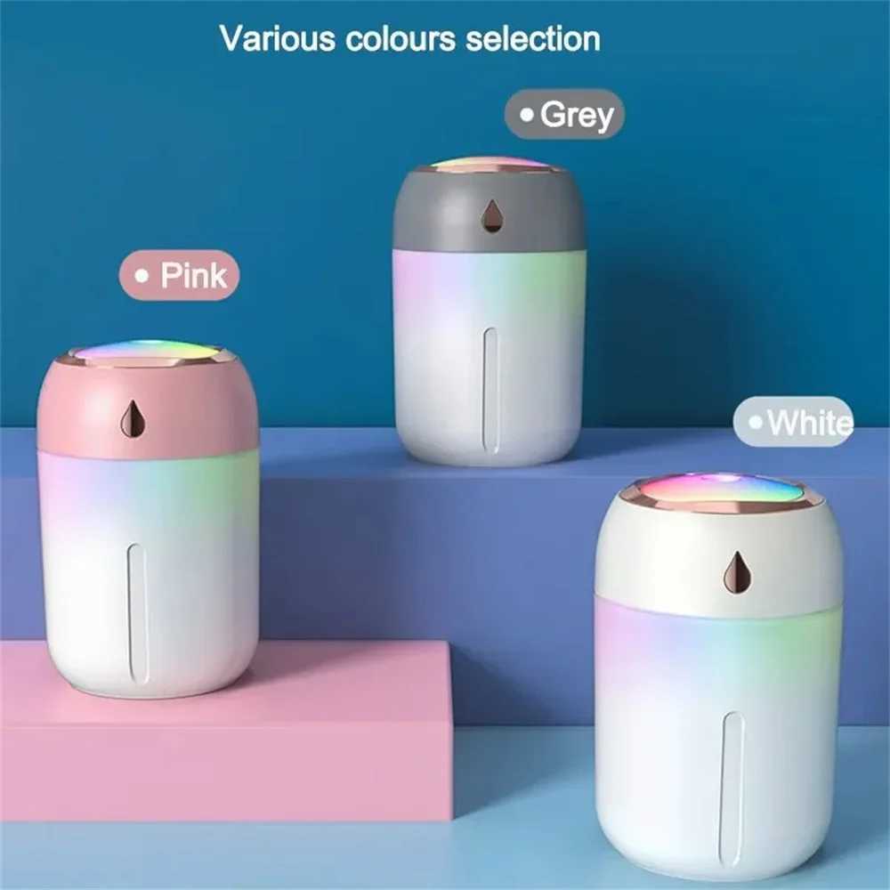 Mini USB Portable Air Humidifier Aroma Diffuser LED Cool Light Mist for Room Home Car Plant Purifier 330ml XJ241213