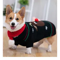Christmas Outfit Knit Dog Winter Sweater Apparel Cat Puppy Clothing Xmas Pet Costume Coat Corgi Clothes HF66