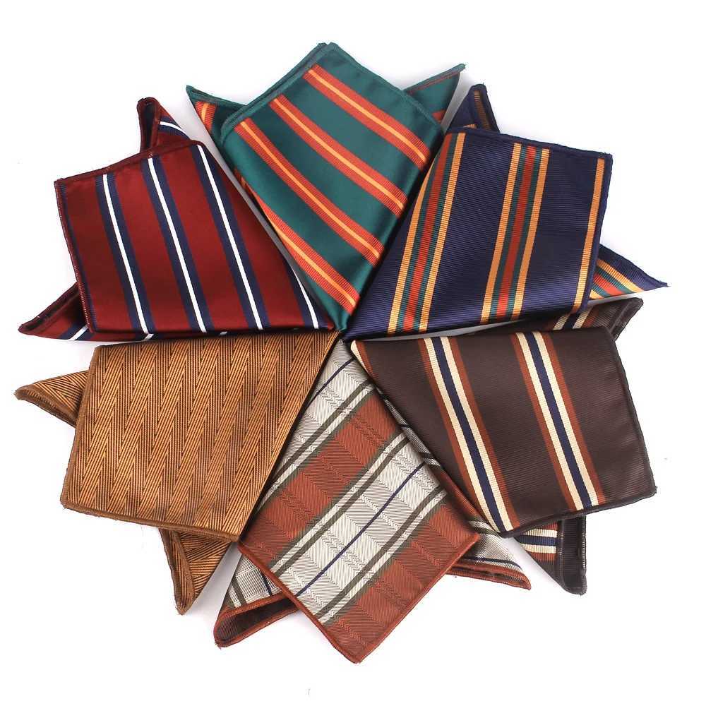 New striped pocket square mens paisley chest towel wedding kerchief mens Hanji mens handle set pocket towel W241213