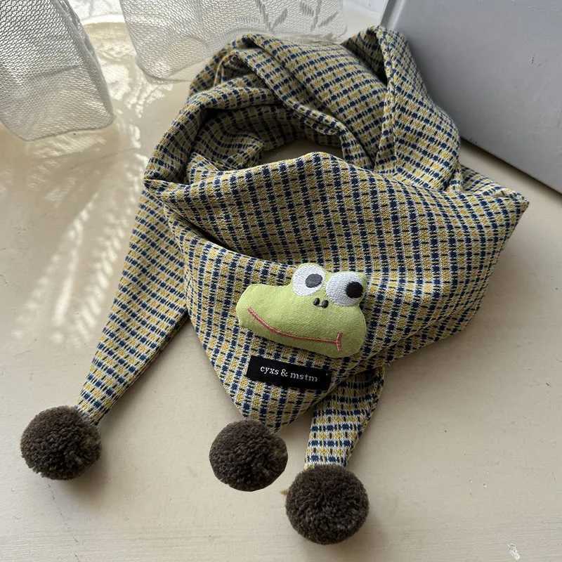 Scarves Wraps 3-8Y New Autumn Winter Scarf for Baby Boys Girls Knitted Triangle Scarf Outdoor Warm Kids Mufflers Children Crochet Baby Scarf H241213