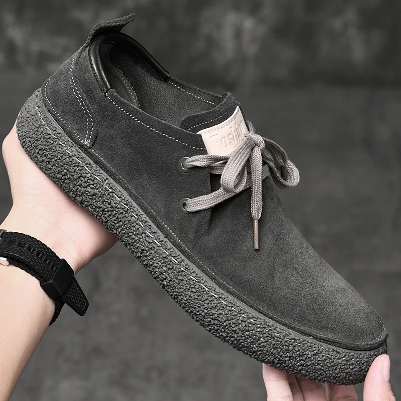 Nubuck Leather Loose Fitting Casual Shoes Comfortable Soft Bottom Oxford Shoes High Quality Genuine Leather Outdoor Sneakers 241213