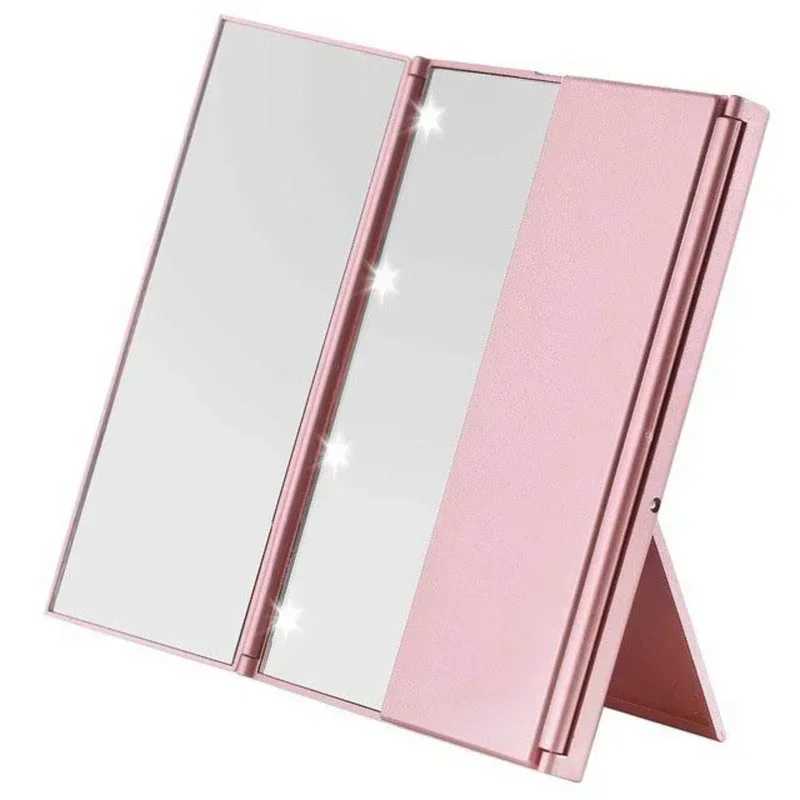 Portable LED Three Sided Makeup Mirror with Foldable DesignXJ241213
