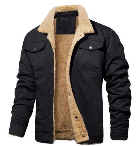 New Autumn And Winter Jackets With Plush Cotton Workwear, Casual Men's Jackets, Fashionable Quality, Classic