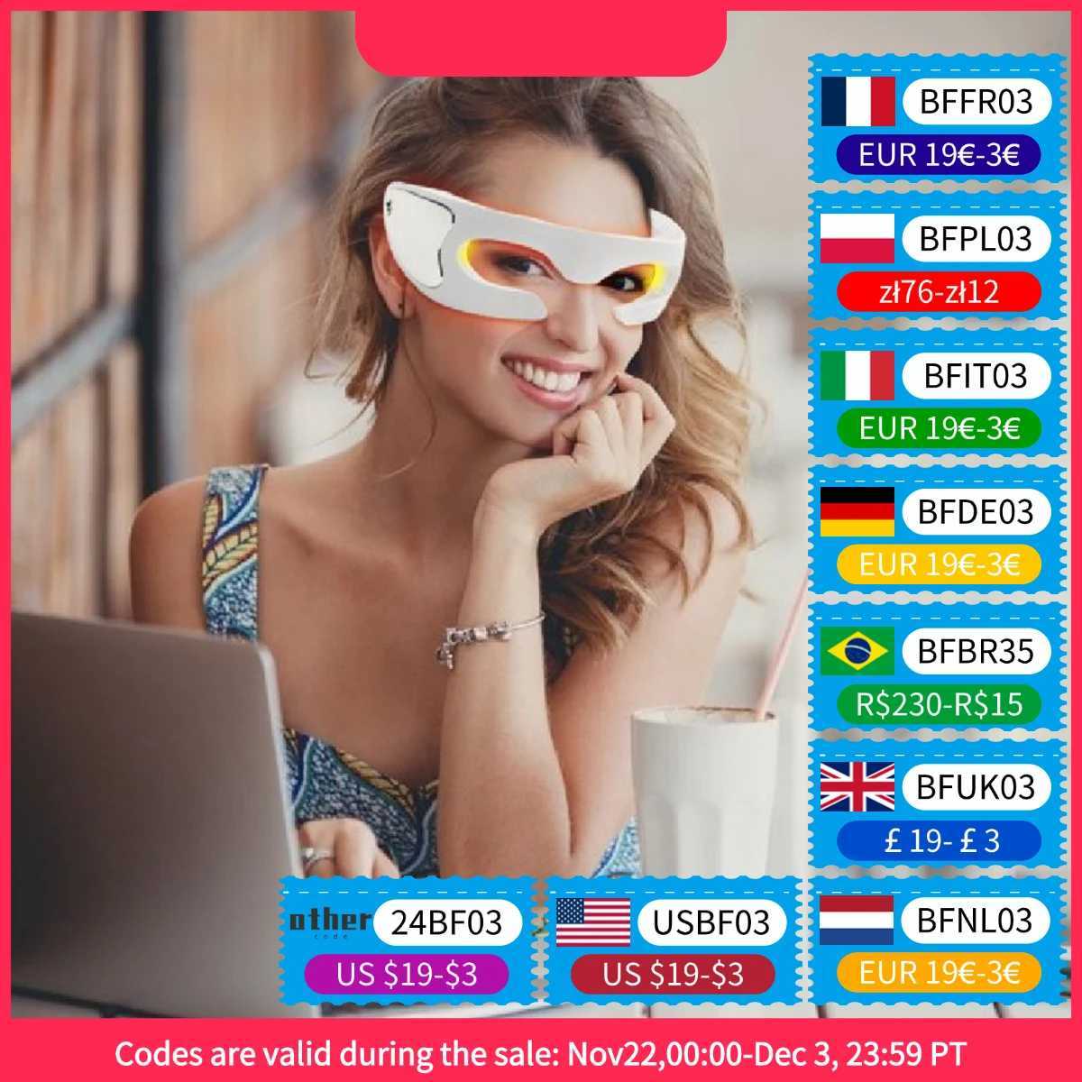 Visualization electric eye massager red light heating therapy intelligent vibration light therapy eye massager W241213