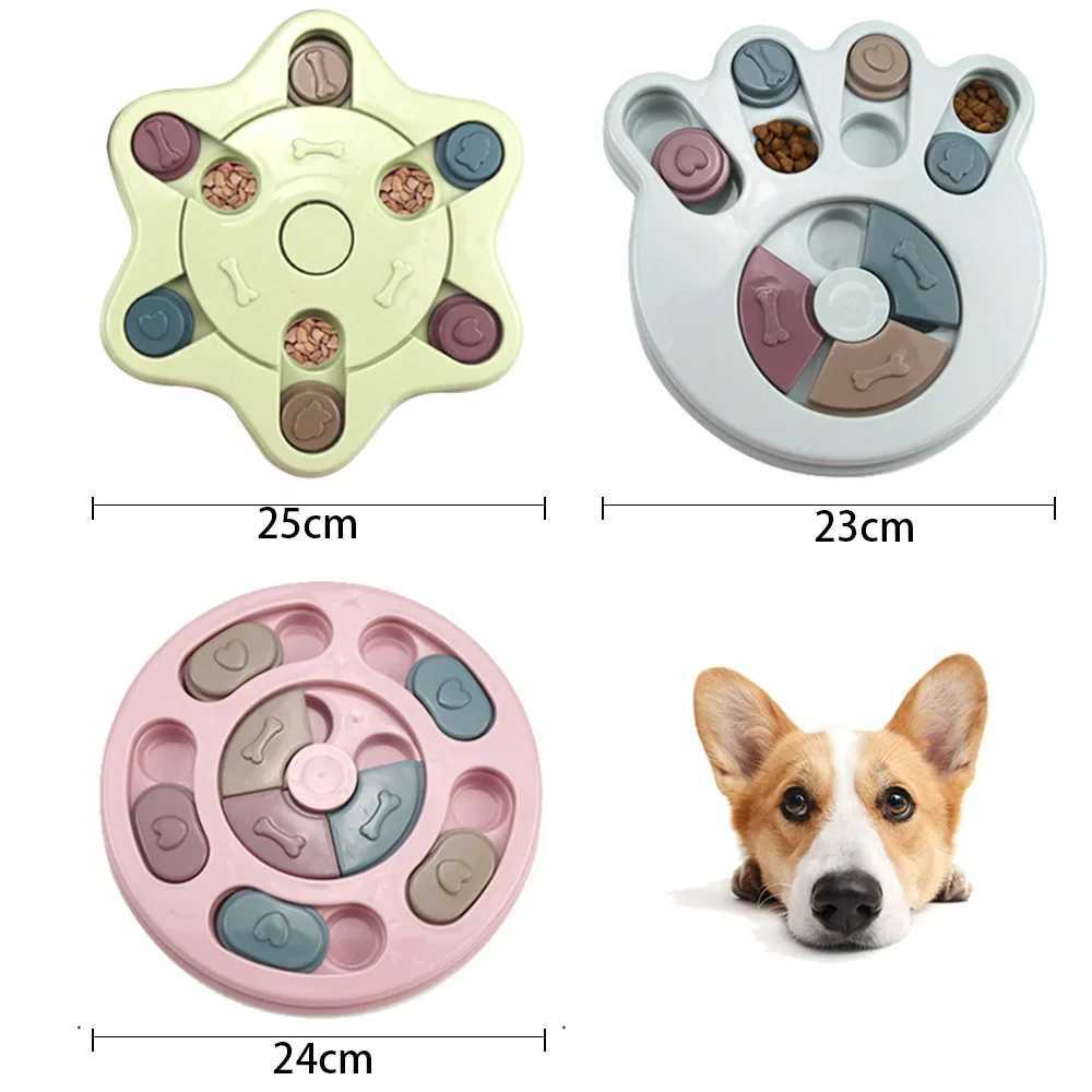 Dog puzzle toy slow food dispenser feeding interactive board bowl anti slip and anti suffocation increase IQ cat training game X241213