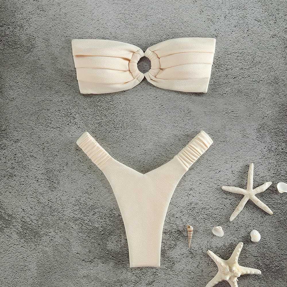Micro Bikini Push Up Women Swimsuits 2024 Sexy Fa Swimwear Brazilian Bikini Set Thong Biquini Swim Suits Solid BeachwearXJ241212