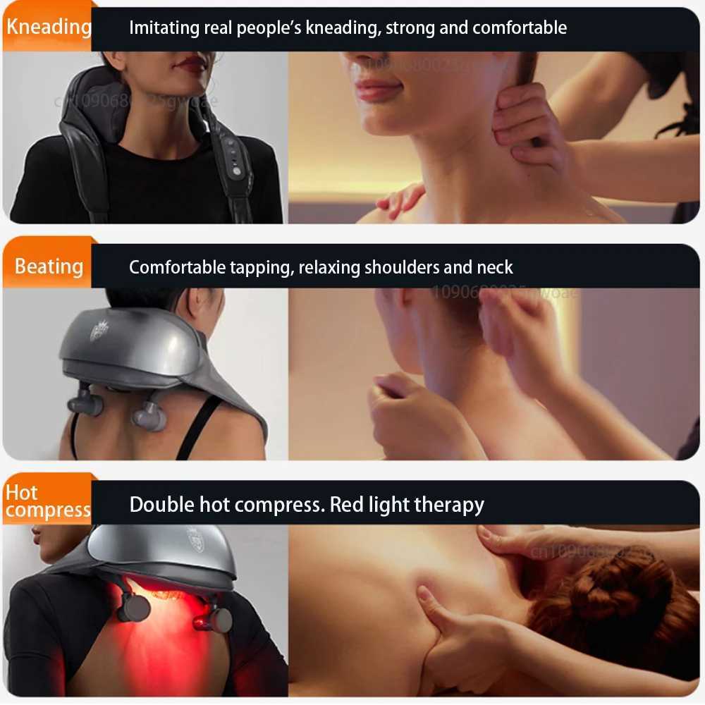 Finger pressure Cervical neck massager neck muscle stimulator shoulder massager Kneading Masajeador red light therapy massager W241213