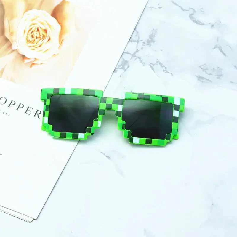 Sunglasses Kids Sunglasses Funny Sun Glasses Cosplay Action Game Toy Square Glasses Pixel Mosaic Thug Life Eyewear Driving Goggles H241213
