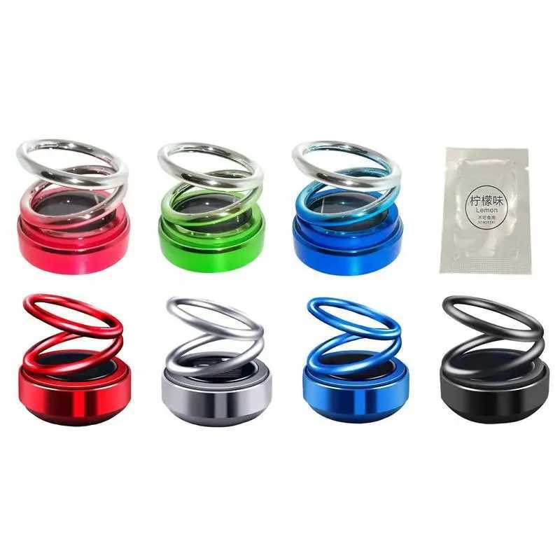 Solar Powered Double Ring Rotation Solar Aroma Car Air ener ABS Fragrance Auto Aroma DiffuserXJ241213